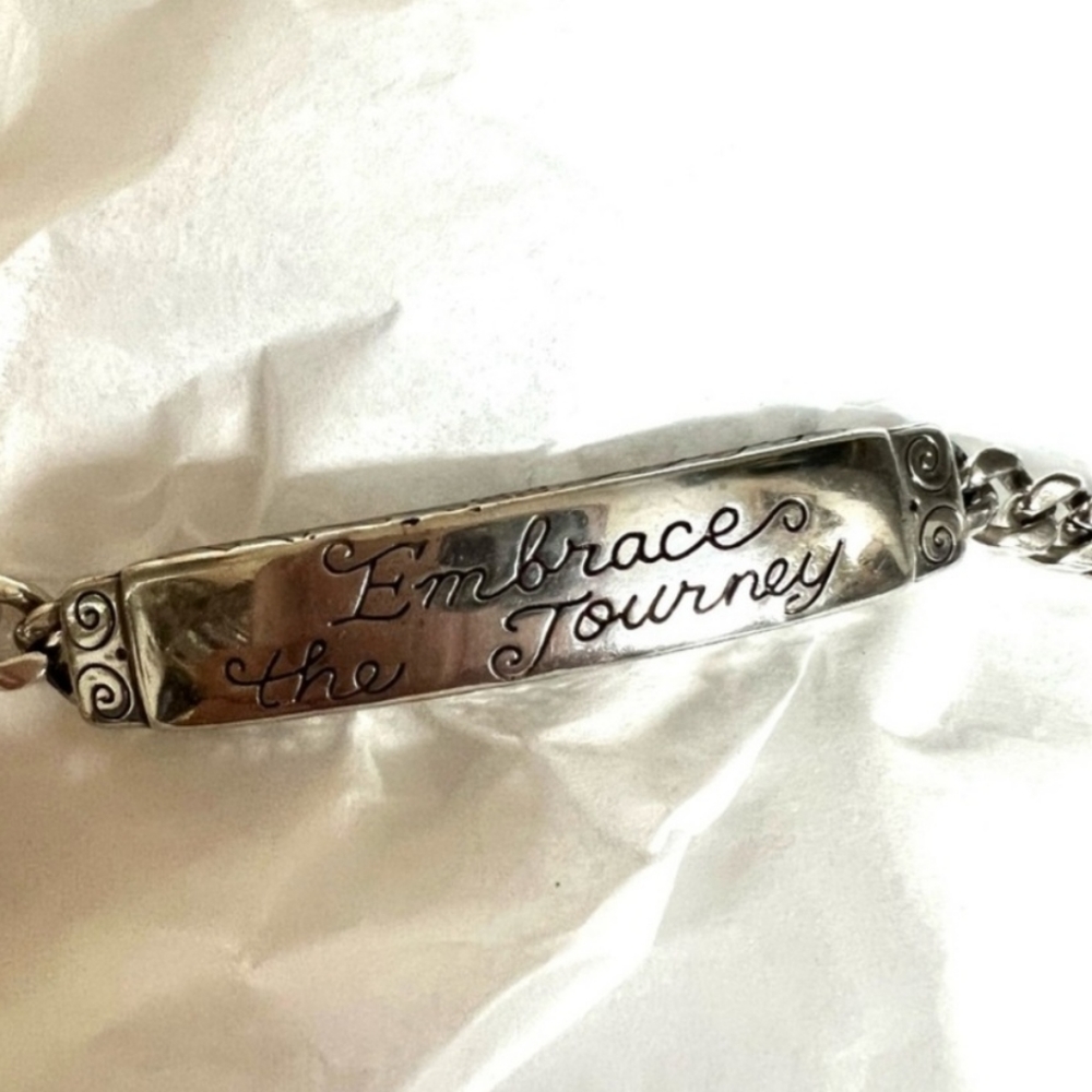 BRIGHTON “Embrace the Journey” ID Bracelet Silver Tone NWOT